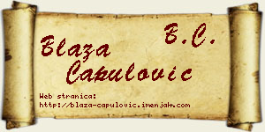 Blaža Capulović vizit kartica